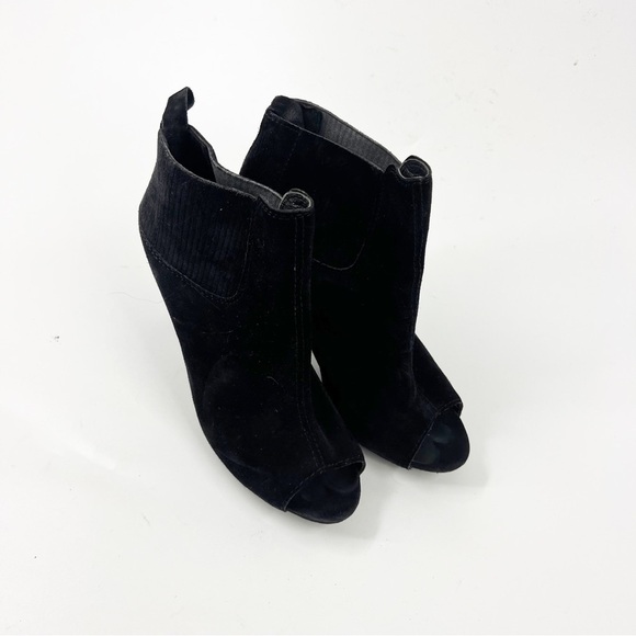 ✅ Pedro Garcia Sybil Open-Toe Chelsea Suede HEELED Boot BLACK SIZE 37.5 - Picture 3 of 7